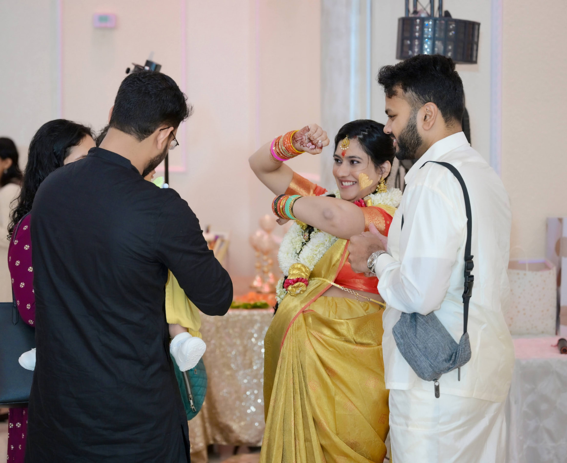 Blessed, and showing off the bangles, milestones detail from a Katha Clicks celebration
