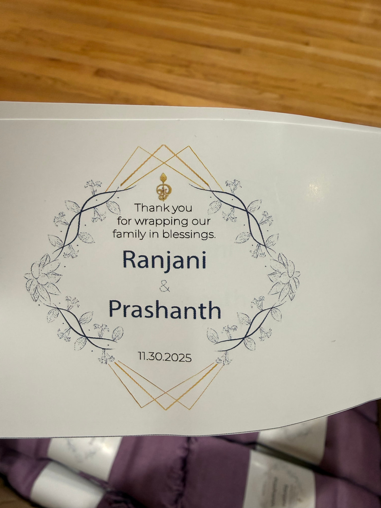 The tag that said it all, design detail from a Katha Clicks celebration