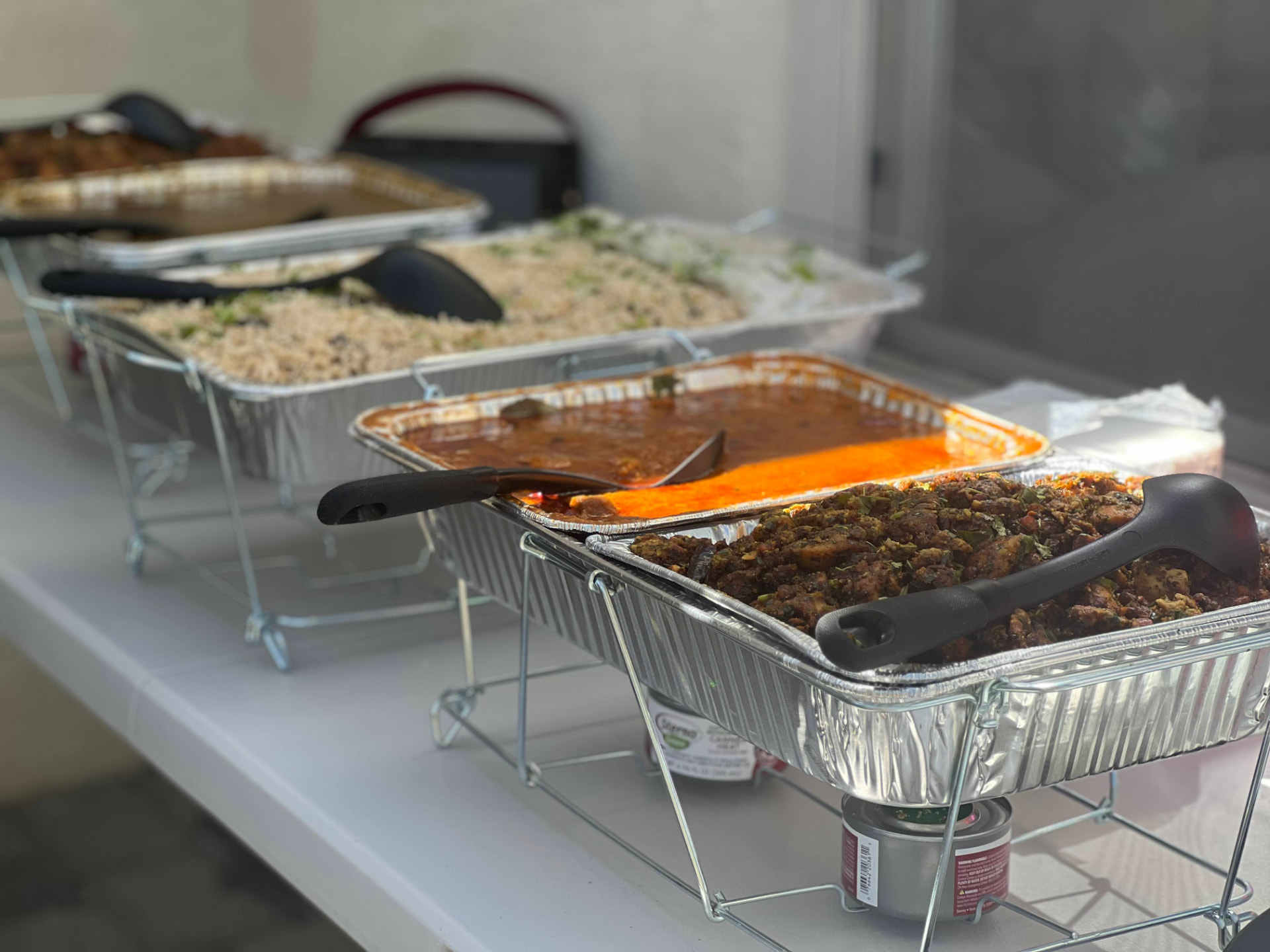 The buffet line, milestones detail from a Katha Clicks celebration